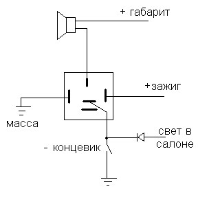 Схема подключения зуммера на свет