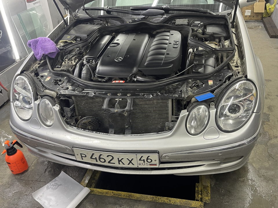 Новая плёнка на фары — Mercedes-Benz E-Class (W211), 3,2 л, 2004 года ...