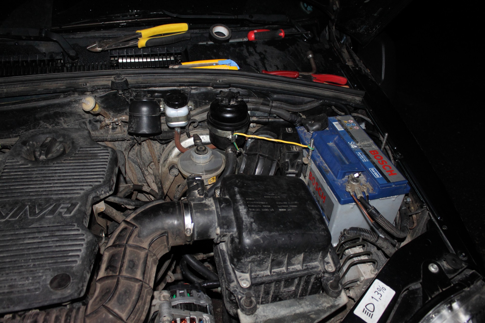 Подключение шноркеля за АКБ патрубками 60-70мм на люксе с АБС, и АКБ 74А/ч - Che