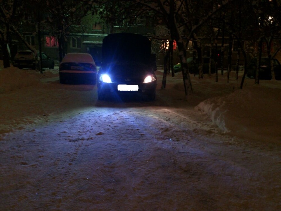 Светодиоды в габариты (передние фары) — LADA Приора хэтчбек, 1,6 л ...