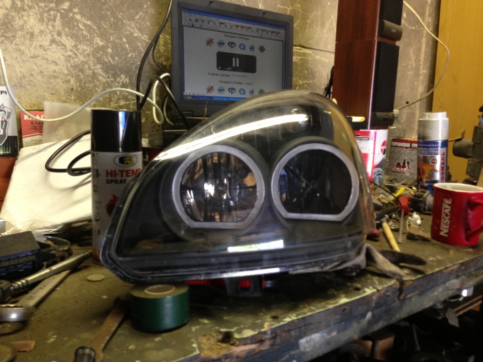 Фары в черный.Ангельские глазки.Black Reflector Priora №2 — Lada Приора ...