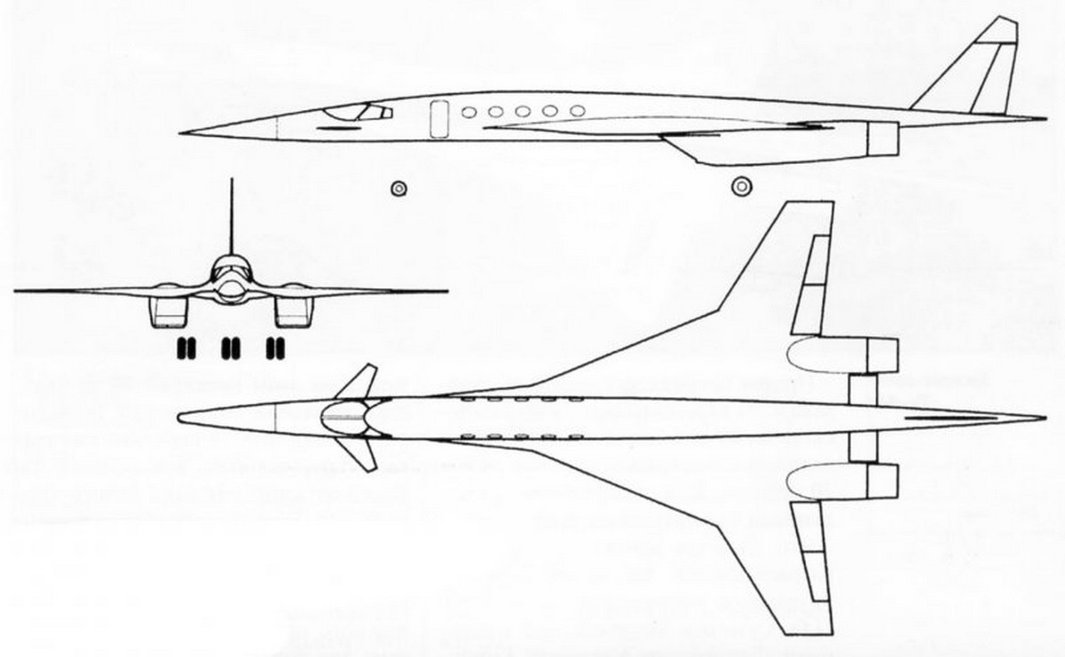 Самолет ту 144 рисунок