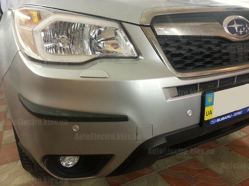 Установка парктроников STEELMATE SM PTS800V2B silver на Subaru Forester ...