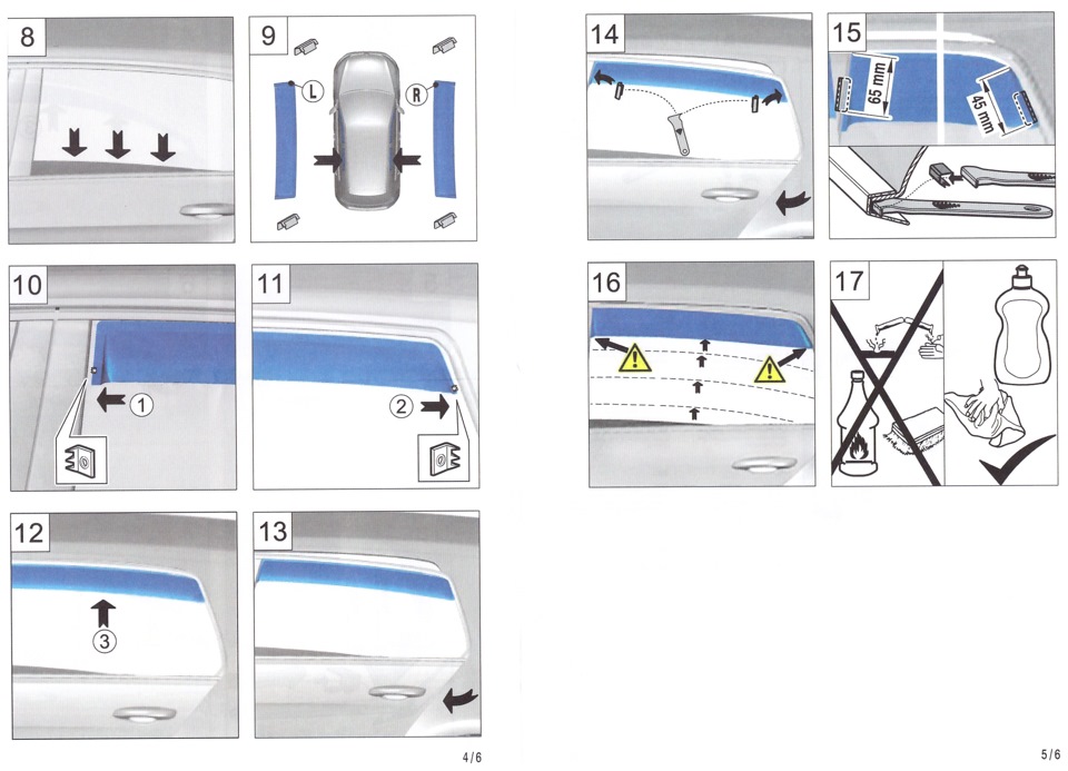 Как приклеить дефлекторы окон на фольксваген поло седан