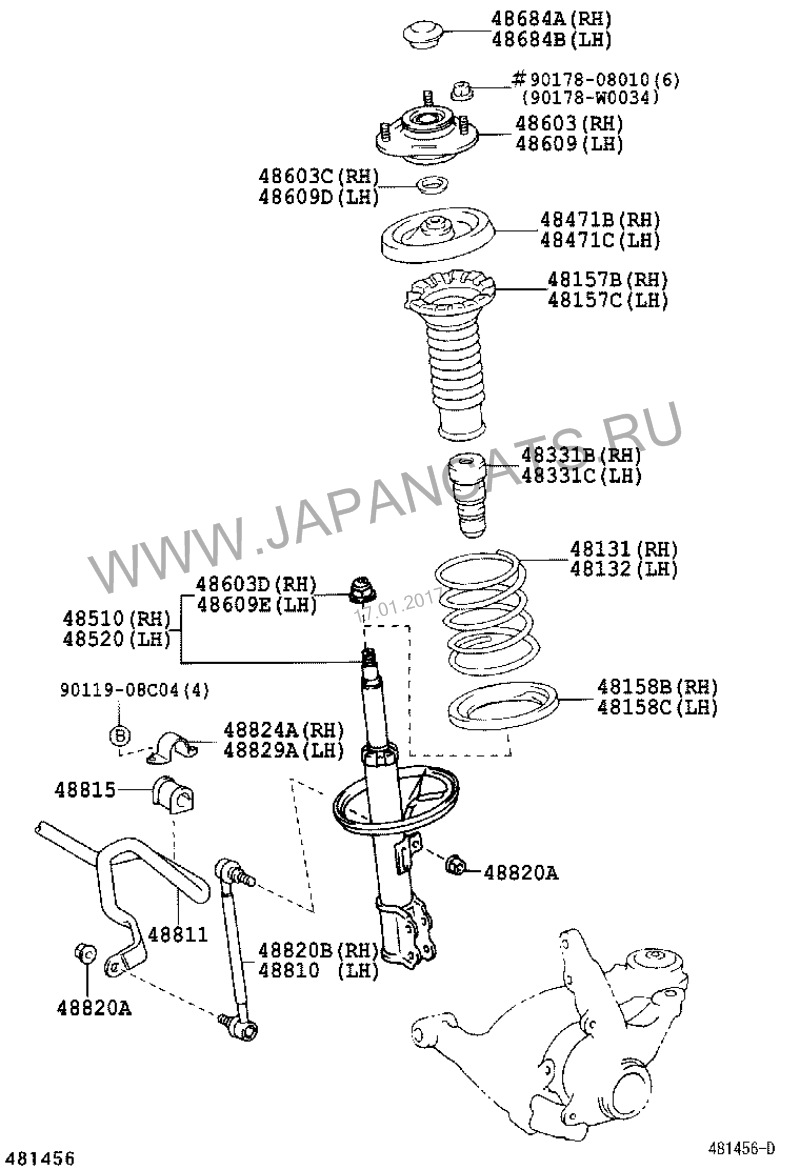 Ремонт ходовой части (подвески) Toyota Corolla (Королла) в Москве