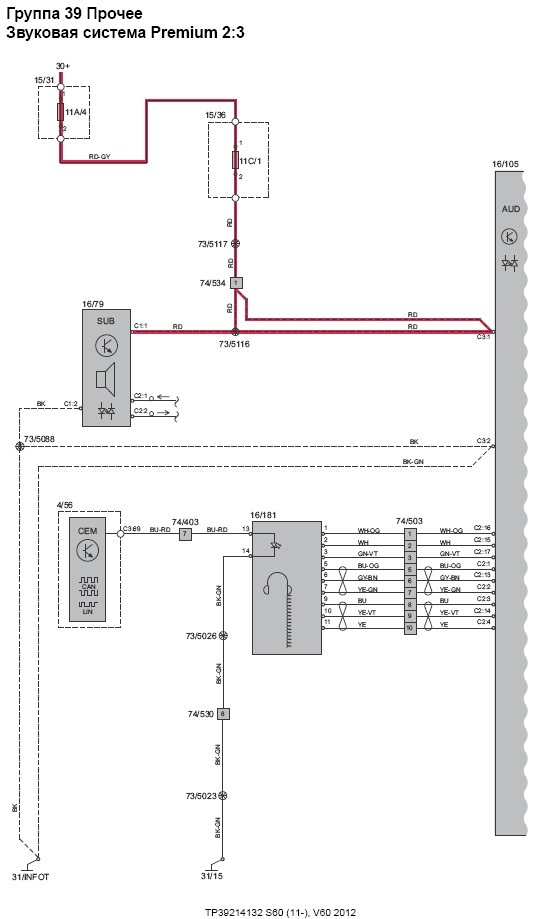 Volvo s60 схема аудиосистемы