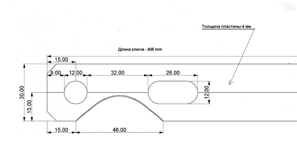 Длина 300. Приспособа для снятия вискомуфты. BMW ключ для снятия вискомуфты Размеры. Чертеж ключа для снятия вискомуфты БМВ. Ключ для вискомуфты чертеж.