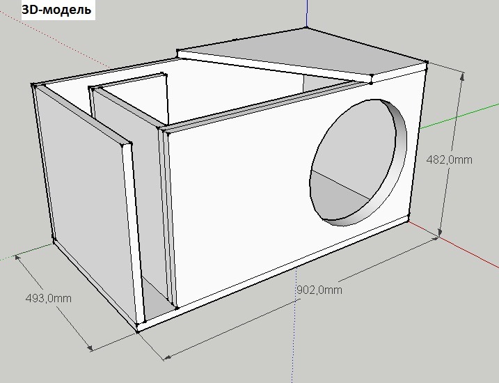 Короб для сабвуфера сони xplod 1300w чертеж