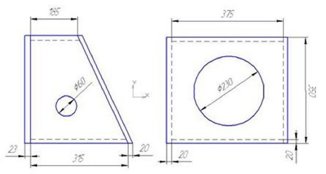 Эскизы короба для сабвуфера