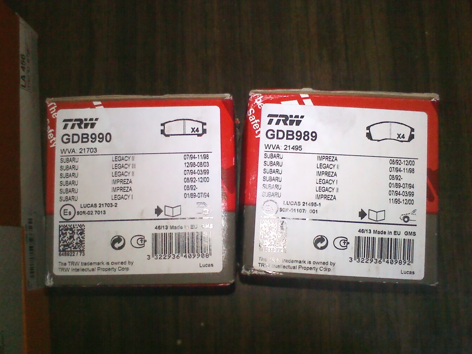Колодки и фильтры. — Subaru Impreza (GC/GF), 1,8 л, 1993 года ...