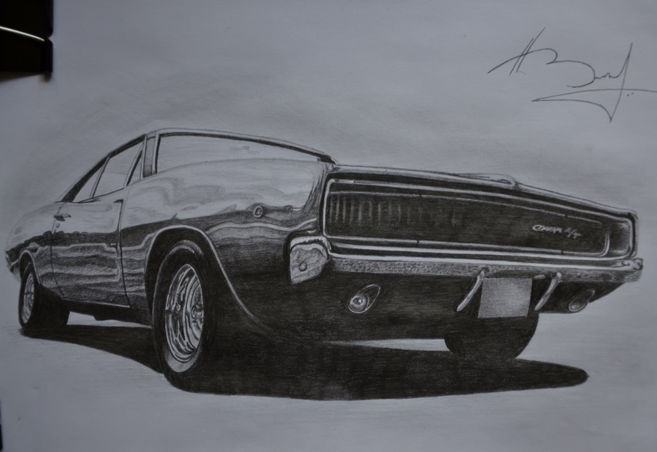 Dodge charger 1969 рисунок