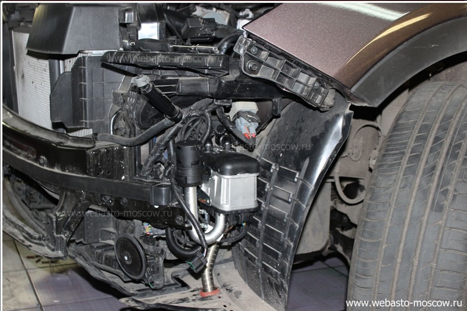 Забитая выхлопная вебасто. — Hyundai Santa Fe (3G), 2,2 л, 2013 года ...