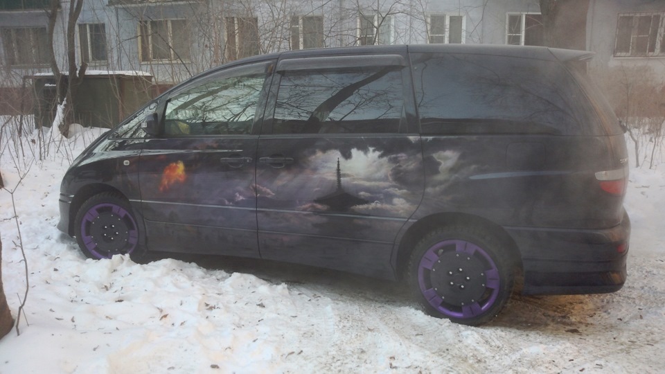 Фиолетовые диски. — Toyota Estima (II), 3 л, 2002 года | колёсные диски ...