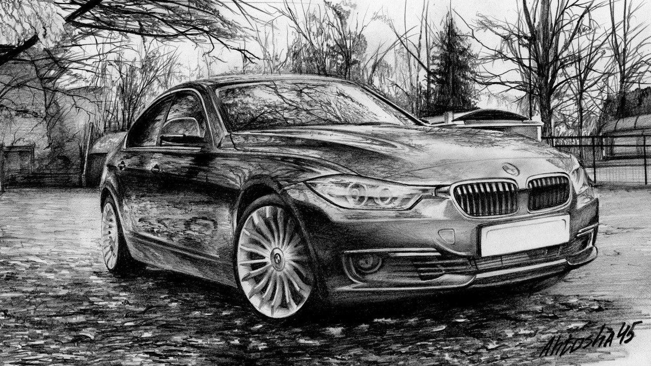 Рисунок машины bmw