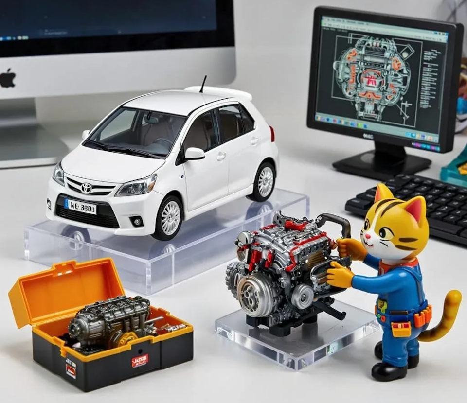 И понеслась установка… (попытался создать картинку в нашем Chat GPT, к сожалению он ещё не дотягивает до импортного gemini, но уже кое что может!😉 — Toyota Vitz (90)