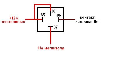 Как подключить магнитолу через кнопку схема