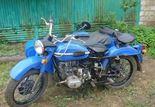Мотоцикл Урал с коляской синий