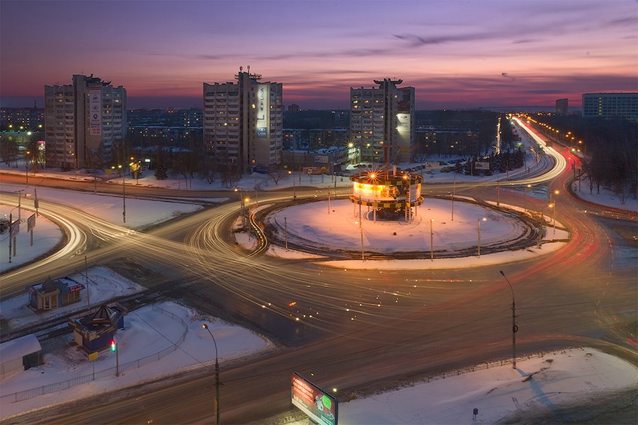 Пушкаревское кольцо. Ulyanovsk City. Пушкарёвское кольцо вид сверху. Фото зимнего города Ульяновска Пушкарева. Old City Ulyanovsk.