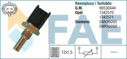Датчик температуры охлаждающей жидкости — Opel Astra H GTC, 1,6 л, 2008 ...