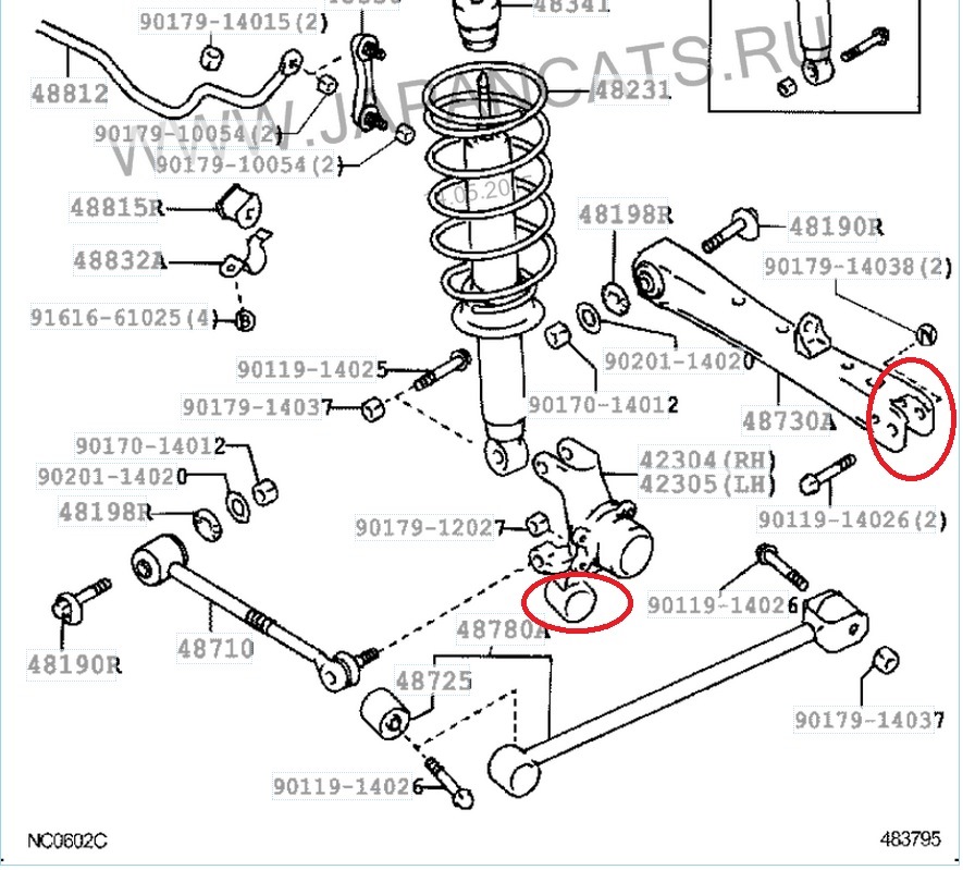Задняя подвеска тойота марк 2 90 кузов схема