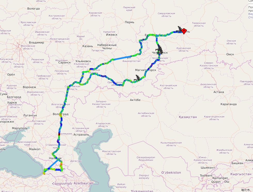 Маршрут пермь волгоград на машине карта