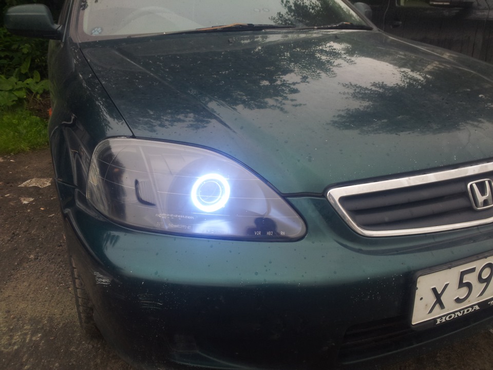 Honda Civic ek 98gin  install bi-xenon lenses and painting the headlights