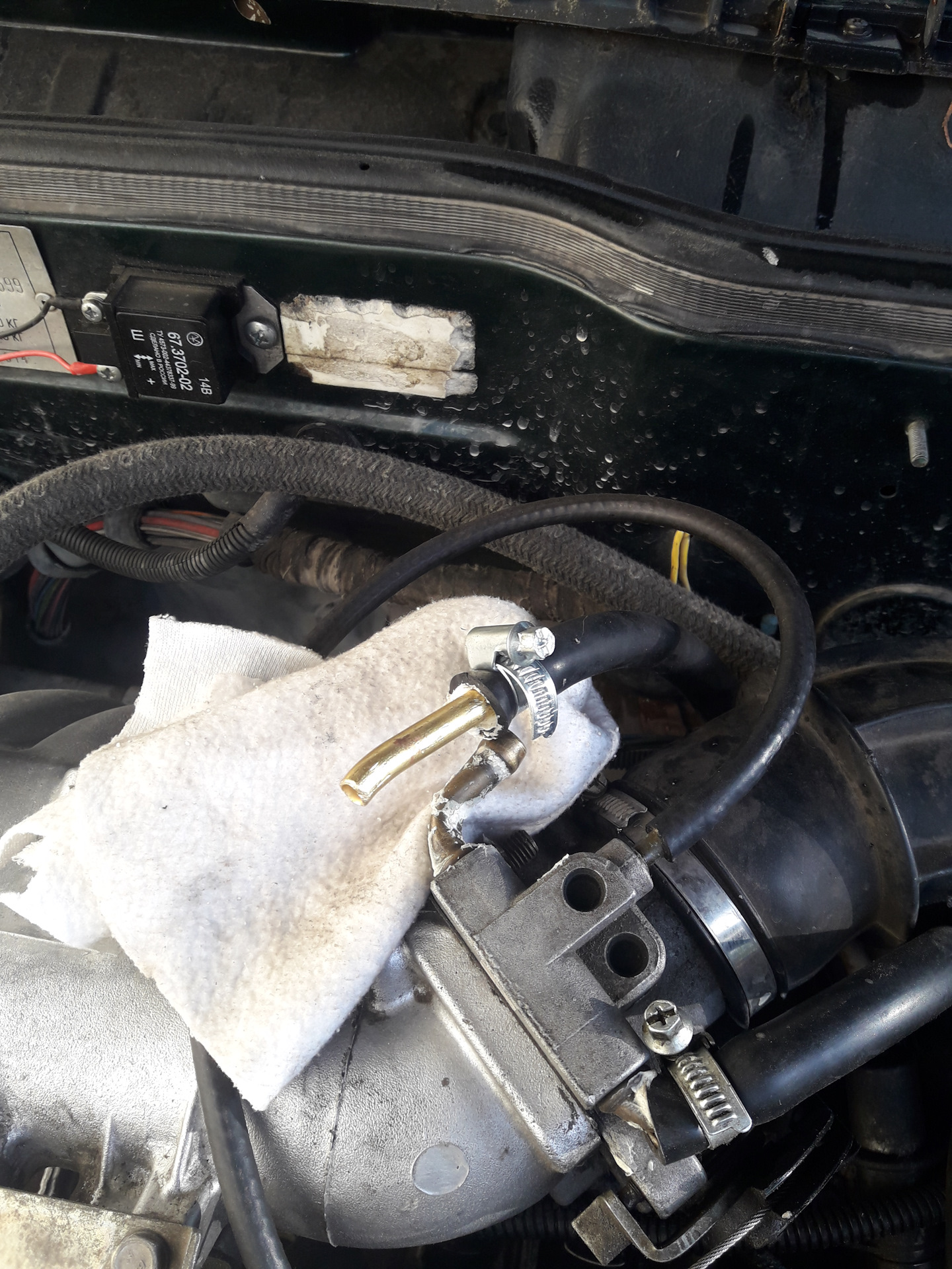 Слив охлаждающей жидкости насосом. — Lada 2114, 1,5 л, 2004 года ...