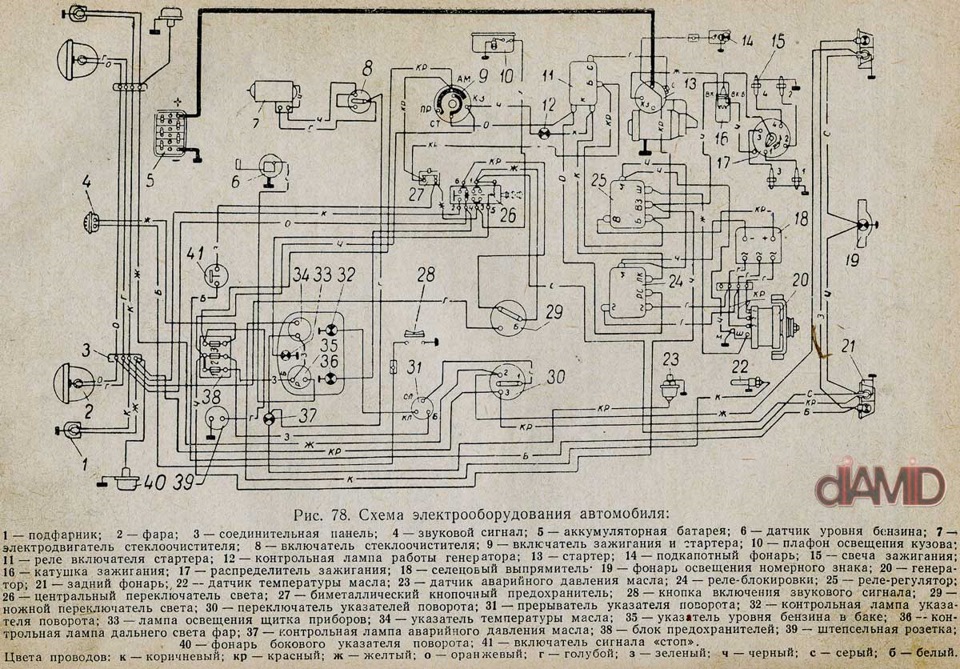 Заз 1102 схема генератора