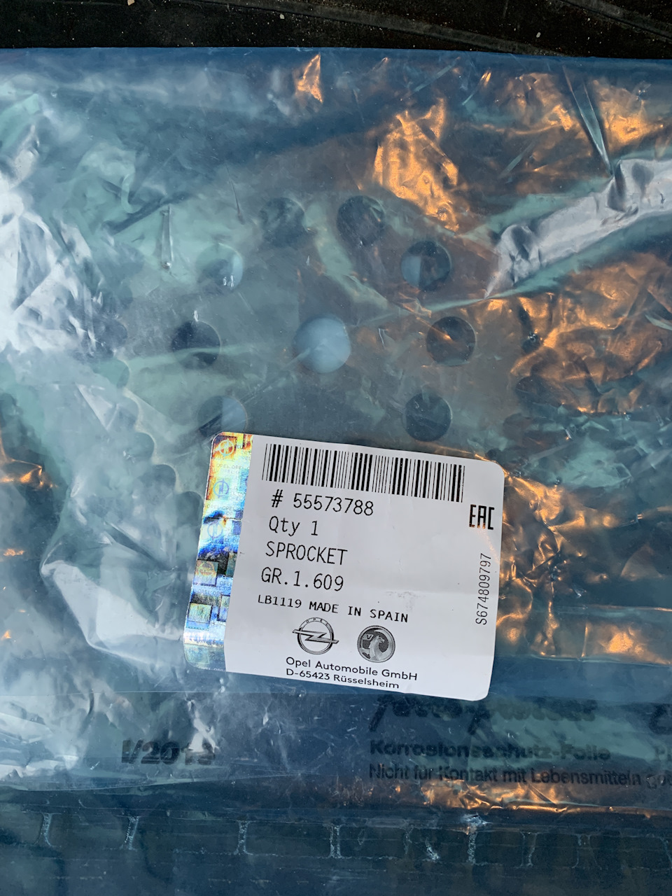 Фото в бортжурнале Opel Zafira Tourer. Запчасти на фото: 55573788, LB1119, 6S423