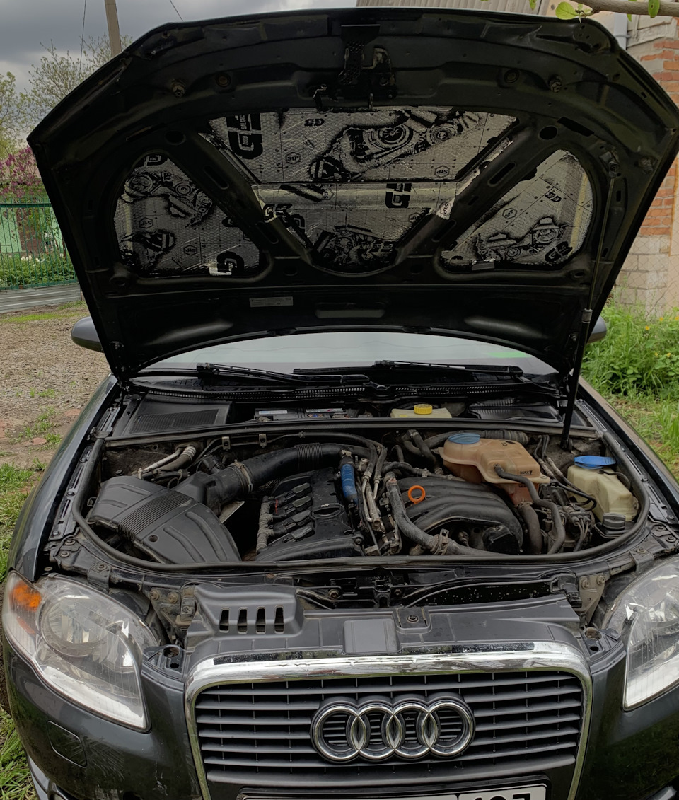 Шумка под капот — Audi A4 (B7), 2 л, 2004 года | просто так | DRIVE2