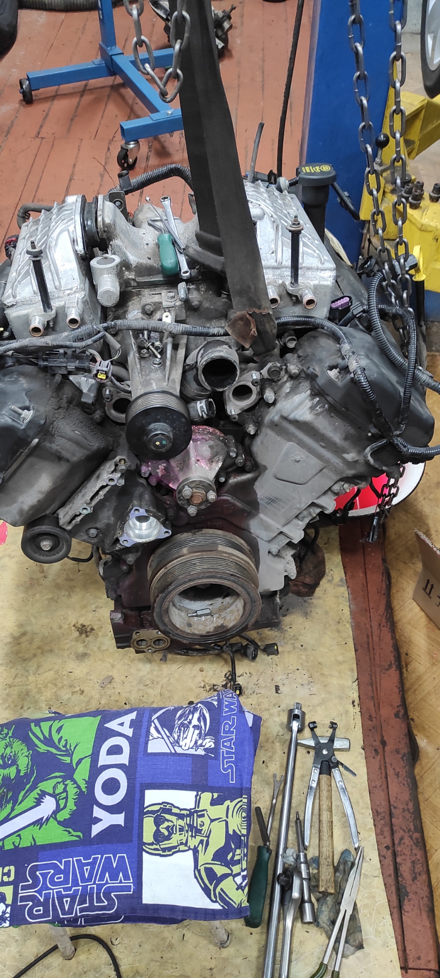 Снятие мотора для большого ТО — Land Rover Range Rover (3G), 4,2 л ...