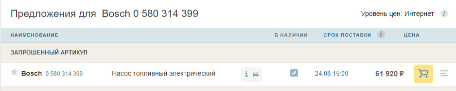 0580314399 Топливный насос BOSCH | Запчасти на DRIVE2