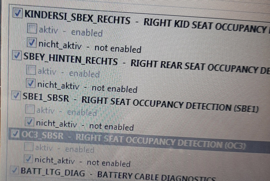 Кодировка мат присутствия пассажира NCS Expert — BMW 5 series (E60), 2 ...