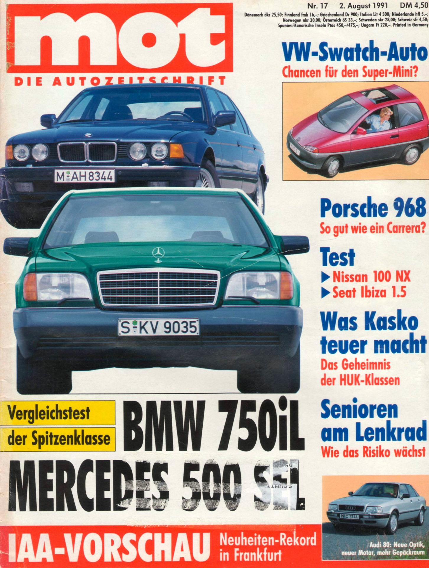 BMW 750iL Highline vs Mercedes W140 500SEL — BMW 7 series (E32), 5 л, 1991  года | тест-драйв | DRIVE2