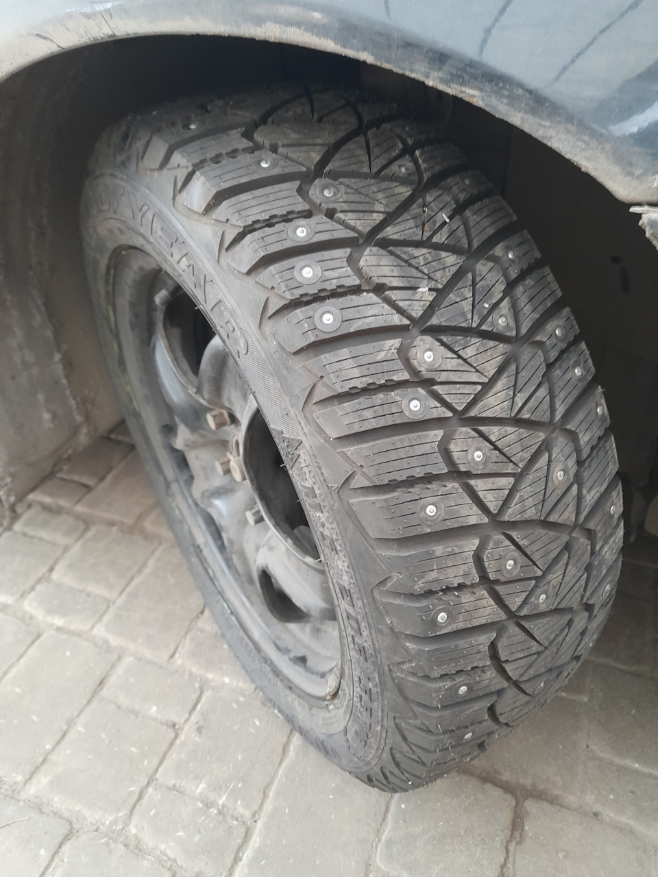 Зимняя резина на шипах — Saab 9-3 (2G), 2 л, 2003 года | шины | DRIVE2