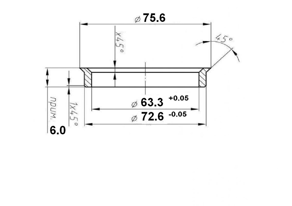Центровочные кольца чертеж