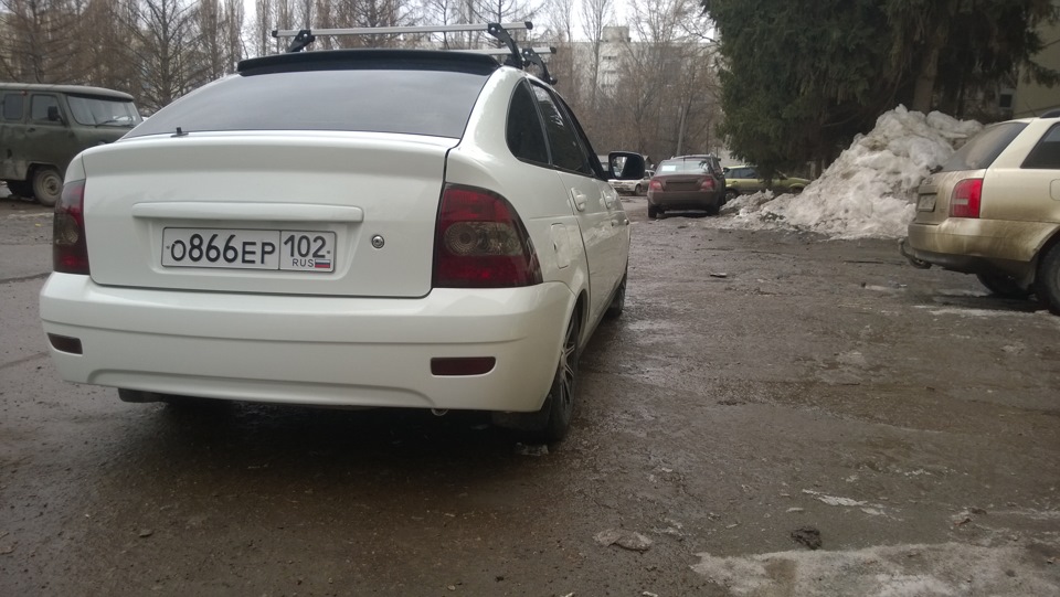 Багажник на крышу фирмы Атлант — Lada Приора хэтчбек, 1,6 л, 2012 года ...