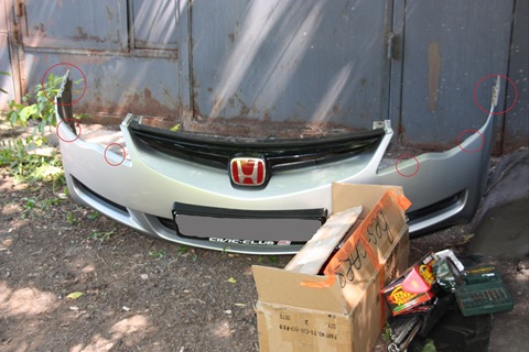 Передний бампер honda civic