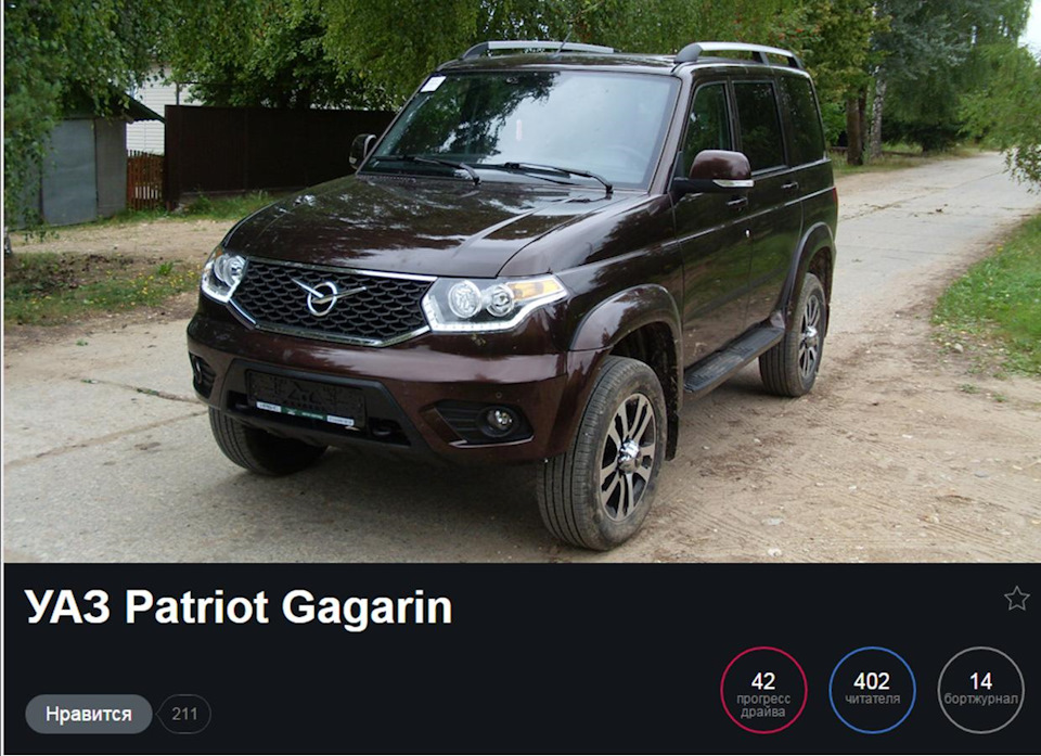Ура, 400 подписчиков! — УАЗ Patriot, 2,7 л, 2017 года | наблюдение | DRIVE2