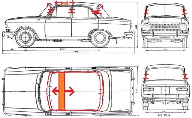 Москвич 2140 размеры