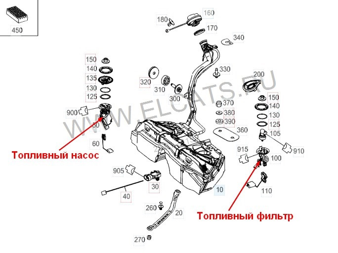 Где находится топливный фильтр мерседес а160