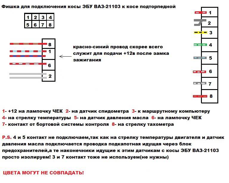 Схема подключения кос 01