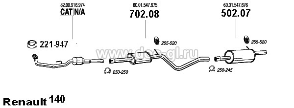 Схема выхлопной системы рено логан 1