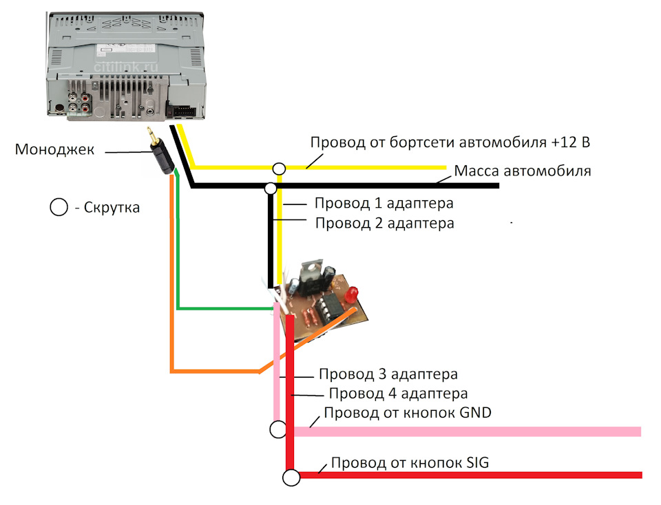 Подключение кнопок на руле к магнитоле