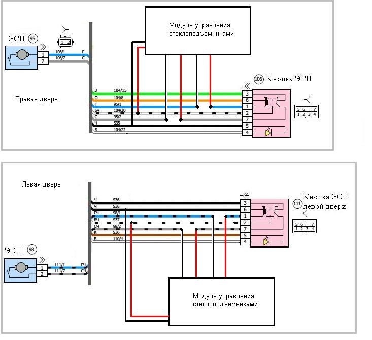 Распиновка эсп Стеклоподъемник в одно касание - Chevrolet Niva, 1,7 л, 2014 года стайлинг DRIVE