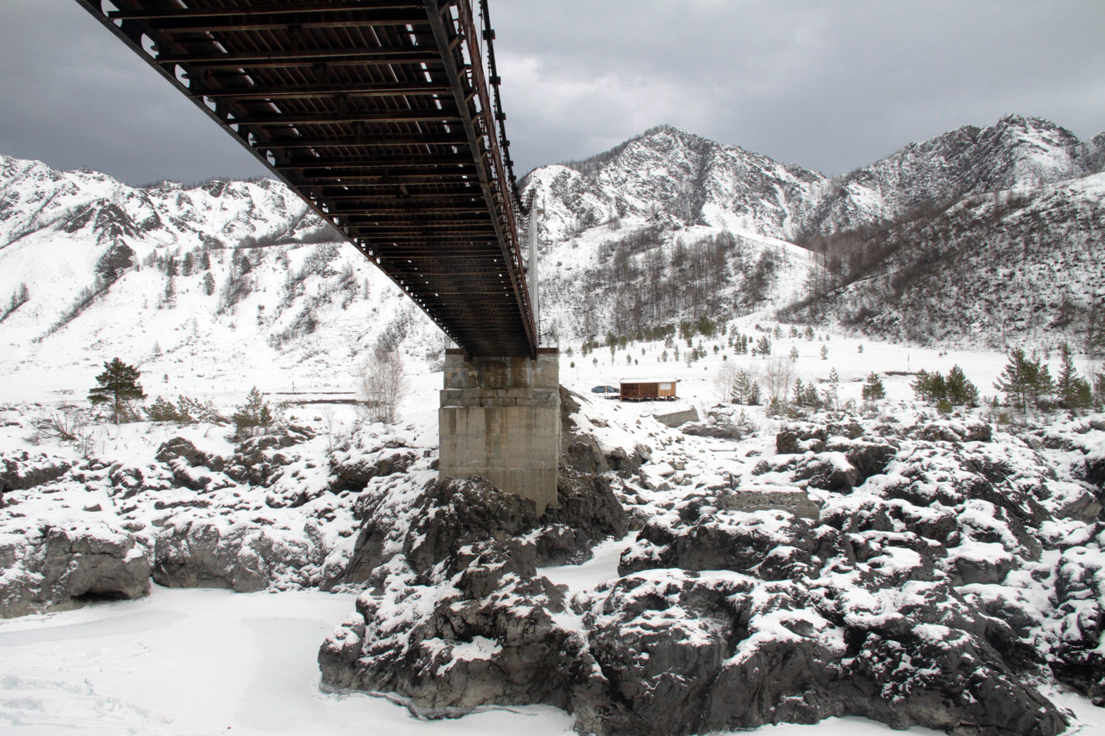 Ороктойский мост горный Алтай ноябрь