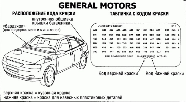 Где находится номер краски