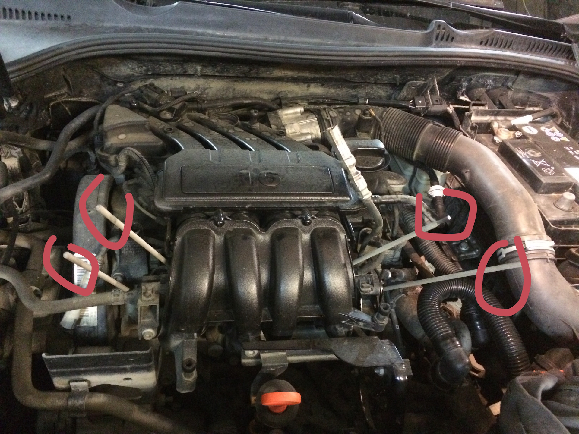 1.6 bse расположение датчиков Раскоксовка, чистка кондея, устранение поломки - Volkswagen Jetta V, 1,6 л, 2007