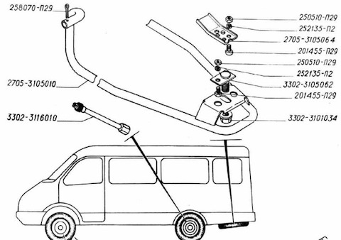 27053105010 Держатель запасного колеса GAZ | Запчасти на DRIVE2