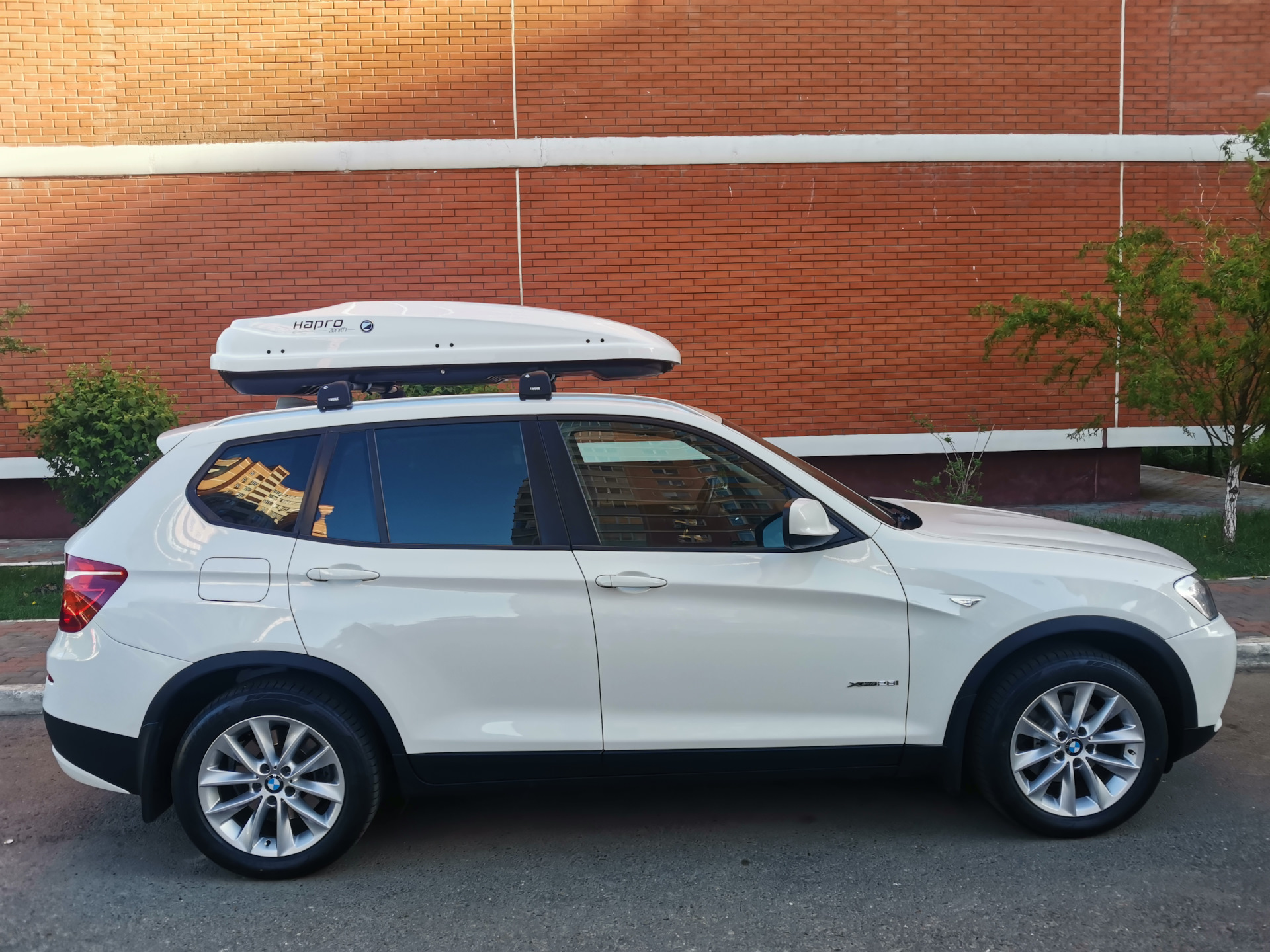 Автобокс на крышу, запаска. — BMW X3 (F25), 2 л, 2014 года | аксессуары ...